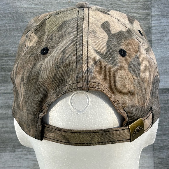 AJM Wrights Wilderness Camp Ontario Canada Camo Adjustable Strap Back Hat OSFA - Picture 4 of 13